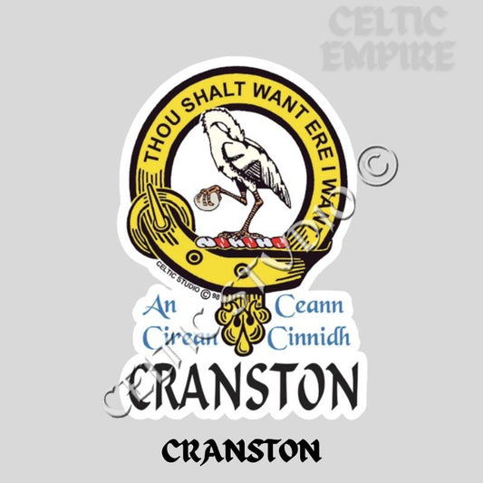 Cranston Family Clan Crest Decal | Custom Scottish Heritage Car & Laptop Stickers