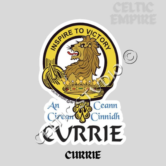Currie Family Clan Crest Decal | Custom Scottish Heritage Car & Laptop Stickers