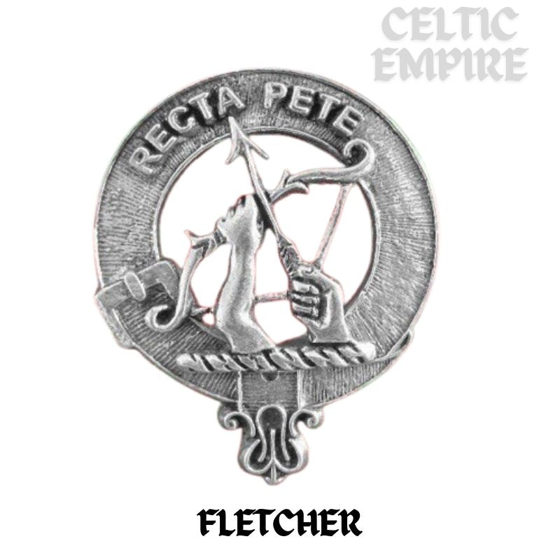 Fletcher Family Clan Crest Scottish Pewter Cap Badge