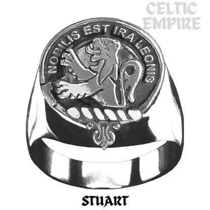 Stuart Scottish Family Clan Crest Ring Sterling Silver and Karat Gold