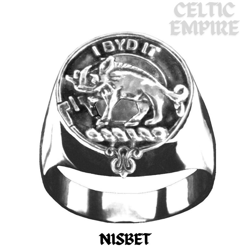 Nisbet Scottish Family Clan Crest Ring Sterling Silver and Karat Gold