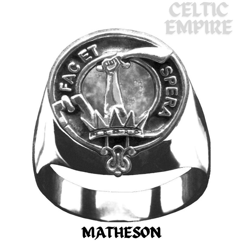Matheson Scottish Family Clan Crest Ring Sterling Silver and Karat Gold
