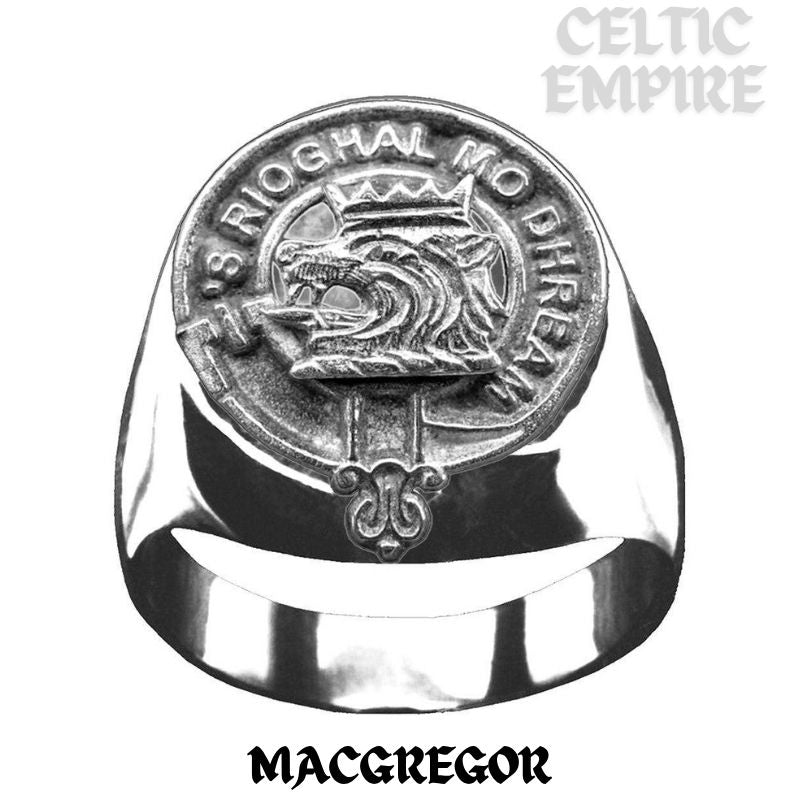 MacGregor Scottish Family Clan Crest Ring Sterling Silver and Karat Gold