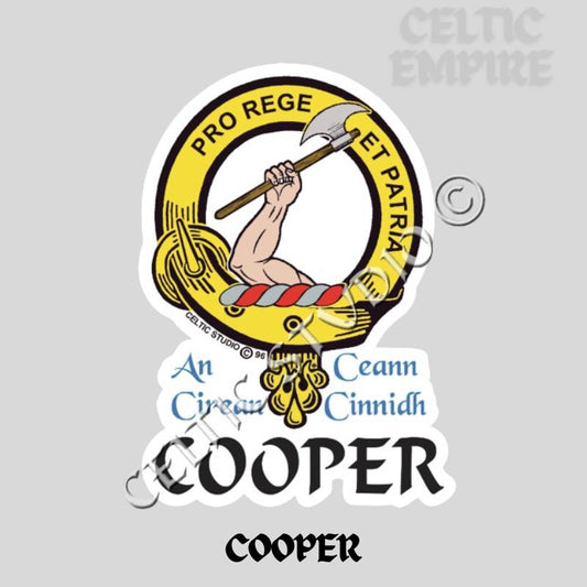 Cooper Family Clan Crest Decal | Custom Scottish Heritage Car & Laptop Stickers