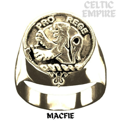 MacFie Scottish Family Clan Crest Ring Sterling Silver and Karat Gold