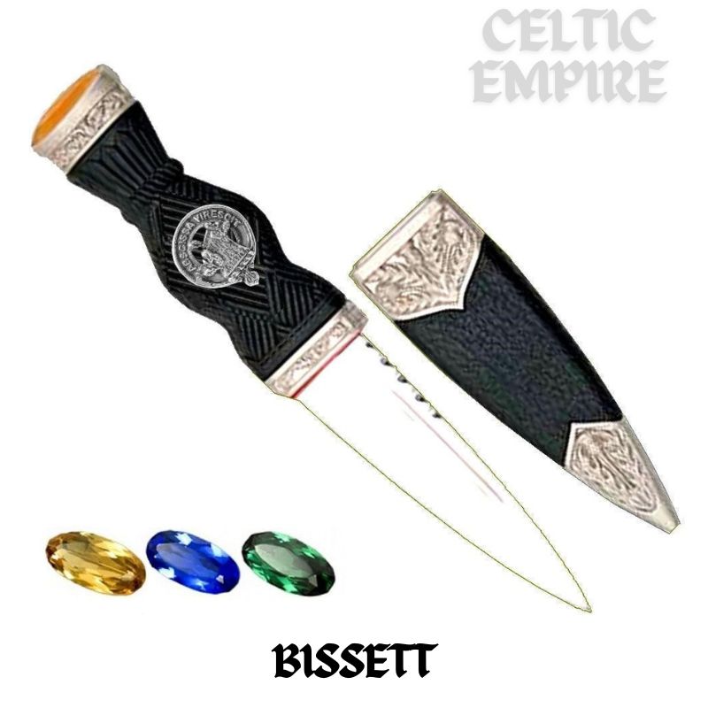 Bisset Family Clan Crest Sgian Dubh, Scottish Knife