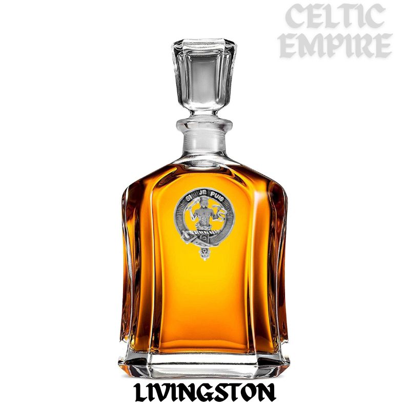 Livingston Family Clan Crest Badge Whiskey Decanter