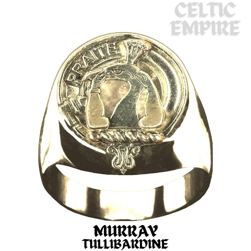 Murray Tullibardine Scottish Family Clan Crest Ring   ~  Sterling Silver and Karat Gold