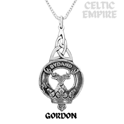 Gordon Family Clan Crest Interlace Drop Pendant