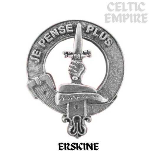 Erskine Family Clan Crest Scottish Pewter Cap Badge