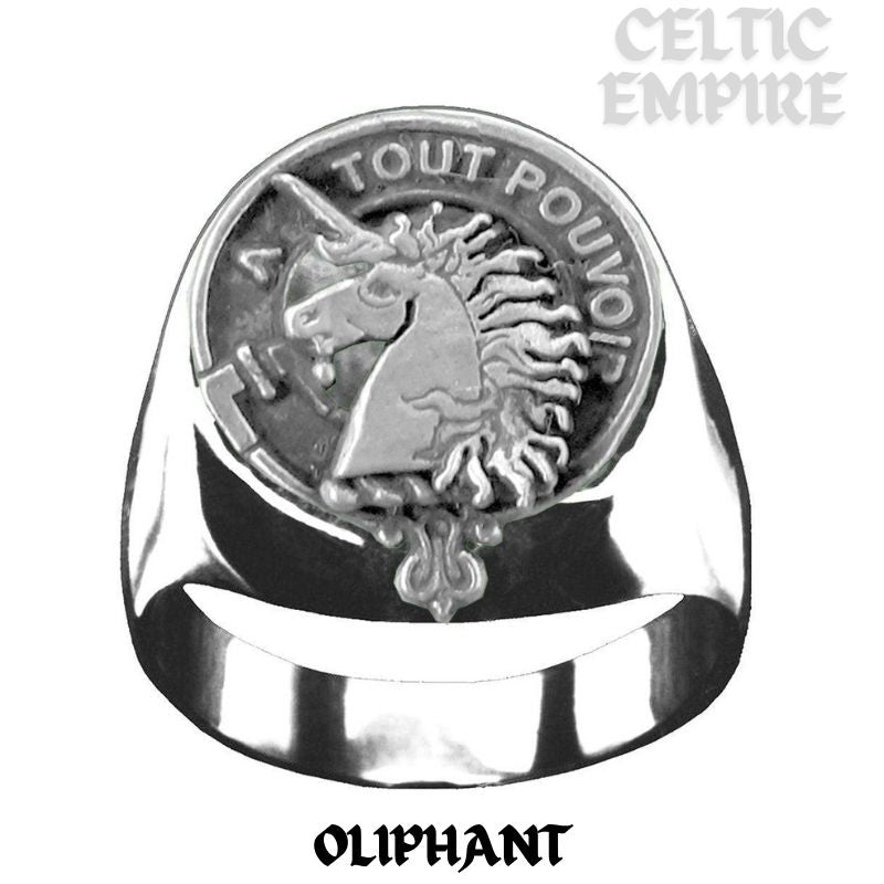 Oliphant Scottish Clan Crest Ring  Sterling Silver and Karat Gold