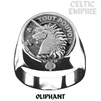 Oliphant Scottish Clan Crest Ring  Sterling Silver and Karat Gold