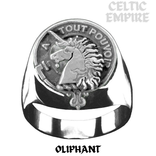Oliphant Scottish Clan Crest Ring  Sterling Silver and Karat Gold