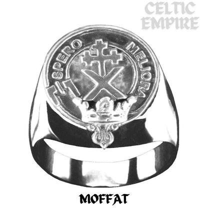 Moffat Scottish Family Clan Crest Ring  ~  Sterling Silver and Karat Gold