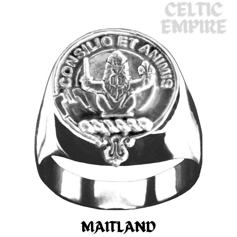 Maitland Scottish Family Clan Crest Ring Sterling Silver and Karat Gold