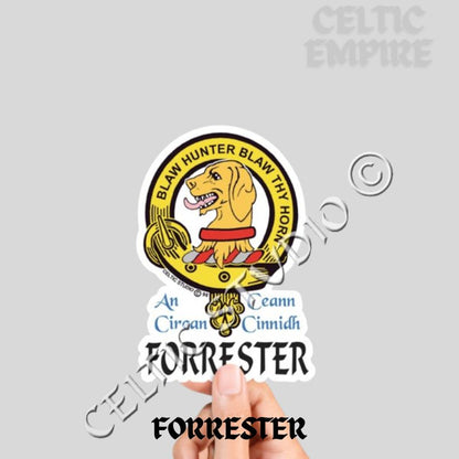 Forrester Family Clan Crest Decal | Custom Scottish Heritage Car & Laptop Stickers