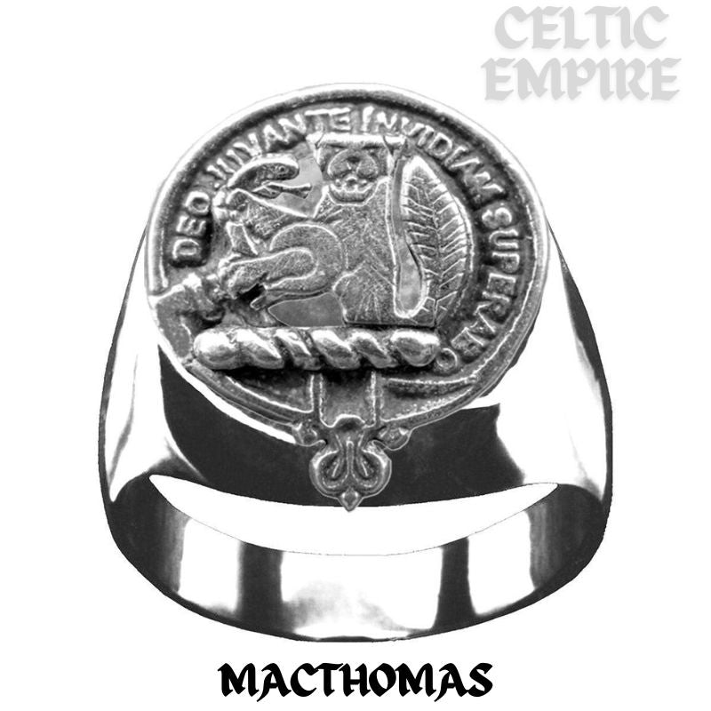 MacThomas Scottish Family Clan Crest Ring Sterling Silver and Karat Gold