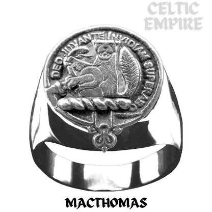 MacThomas Scottish Family Clan Crest Ring Sterling Silver and Karat Gold