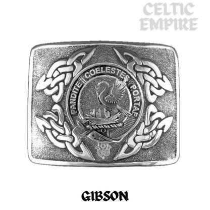 Gibson Family Clan Crest Interlace Kilt Belt Buckle