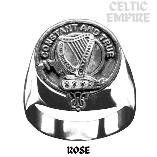 Rose Scottish Clan Crest Ring Sterling Silver and Karat Gold