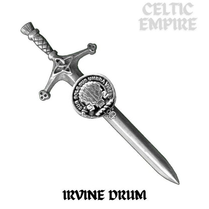 Irvine (Drum) Family Clan Crest Kilt Pin, Scottish Pin
