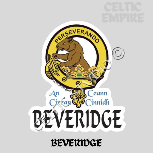 Beveridge Family Clan Crest Decal | Custom Scottish Heritage Car & Laptop Stickers