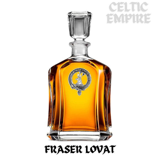 Fraser Lovat Family Clan Crest Badge Whiskey Decanter