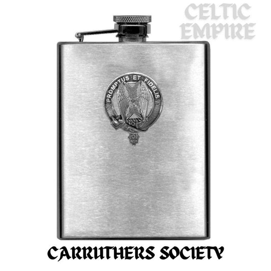 Carruthers (Society) Family Clan Crest Scottish Badge Stainless Steel Flask 8oz