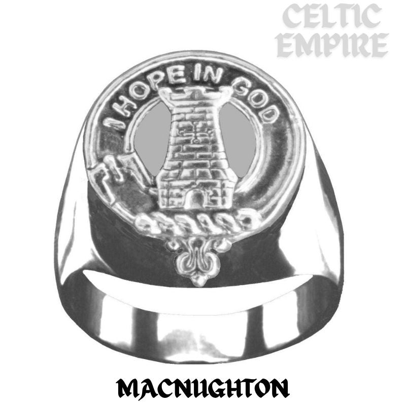 MacNaughton Scottish Family Clan Crest Ring Silver and Gold Sterling Silver and Karat Gold