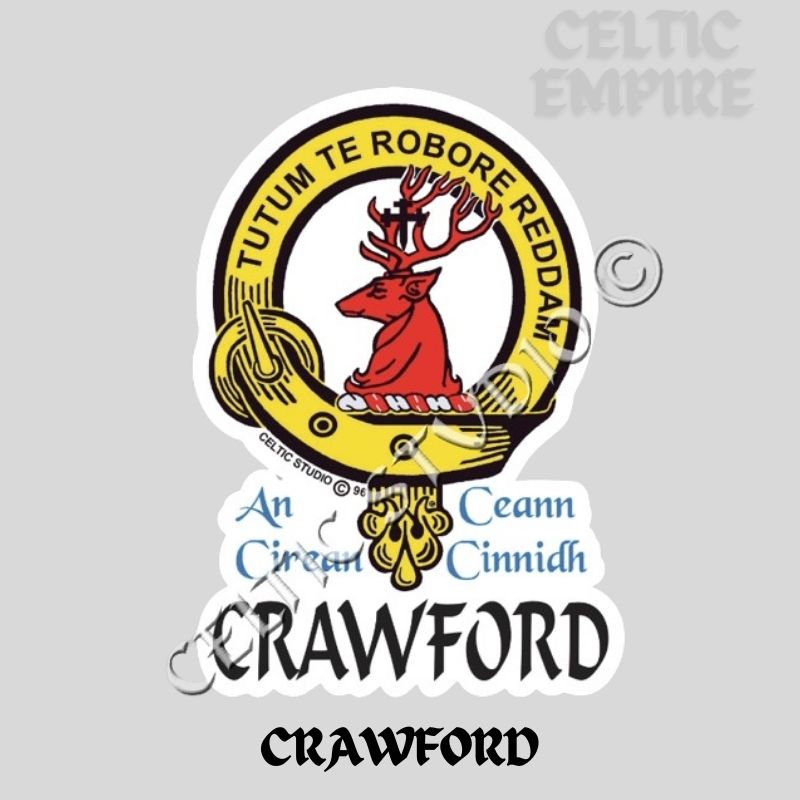 Crawford Family Clan Crest Decal | Custom Scottish Heritage Car & Laptop Stickers