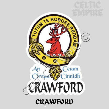 Crawford Family Clan Crest Decal | Custom Scottish Heritage Car & Laptop Stickers