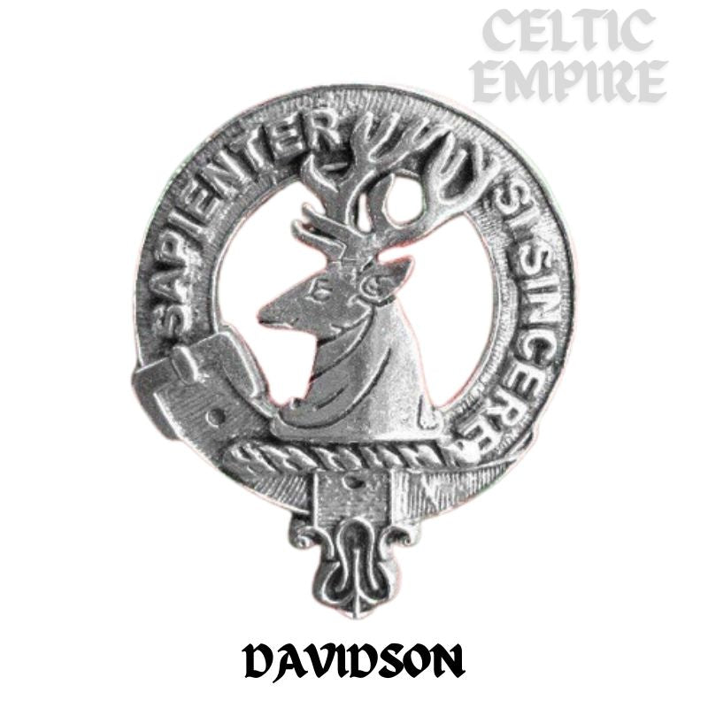 Davidson Family Clan Crest Scottish Pewter Cap Badge