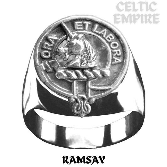 Ramsay Scottish Family Clan Crest Ring Sterling Silver and Karat Gold