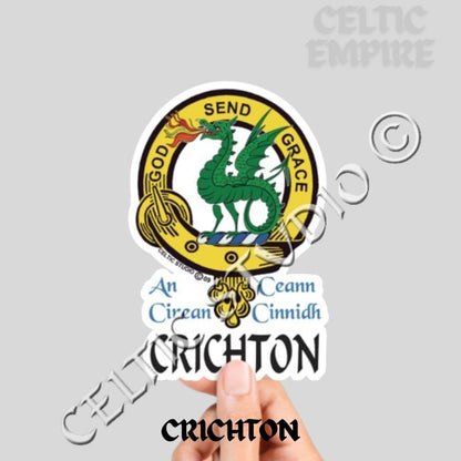 Crichton Family Clan Crest Decal | Custom Scottish Heritage Car & Laptop Stickers