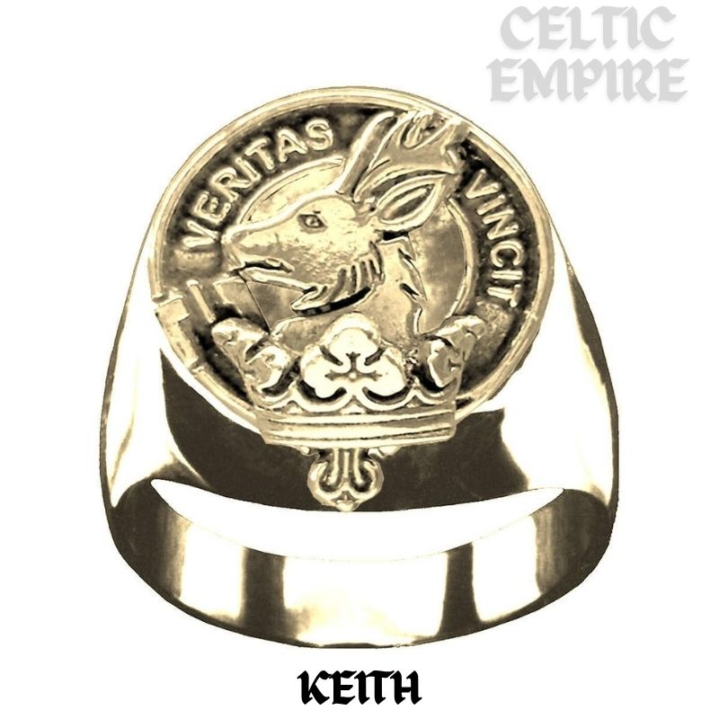 Keith Scottish Family Clan Crest Ring Sterling Silver and Karat Gold