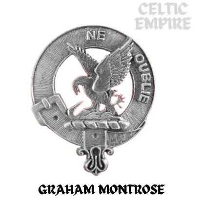Graham Of Montrose Family Clan Crest Scottish Pewter Cap Badge