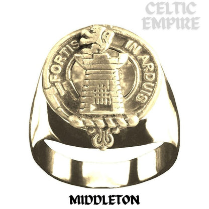 Middleton Scottish Family Clan Crest Ring Sterling Silver and Karat Gold