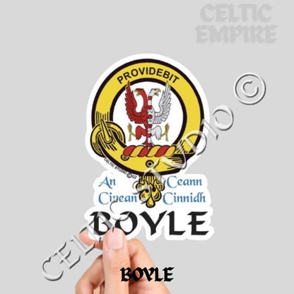 Boyle Family Clan Crest Decal | Custom Scottish Heritage Car & Laptop Stickers