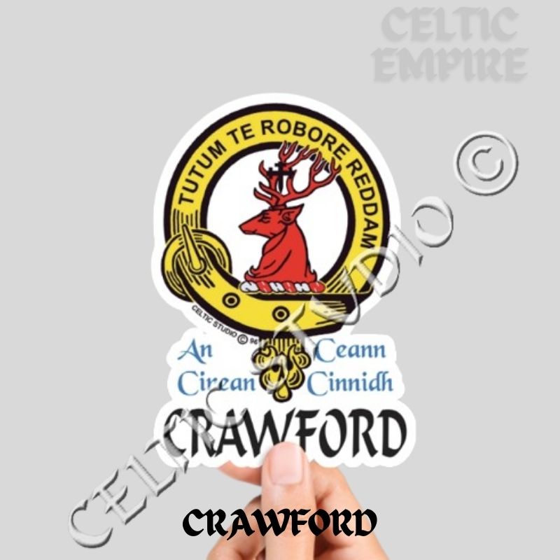 Crawford Family Clan Crest Decal | Custom Scottish Heritage Car & Laptop Stickers