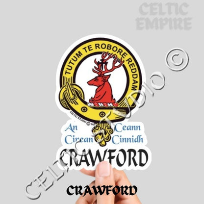 Crawford Family Clan Crest Decal | Custom Scottish Heritage Car & Laptop Stickers