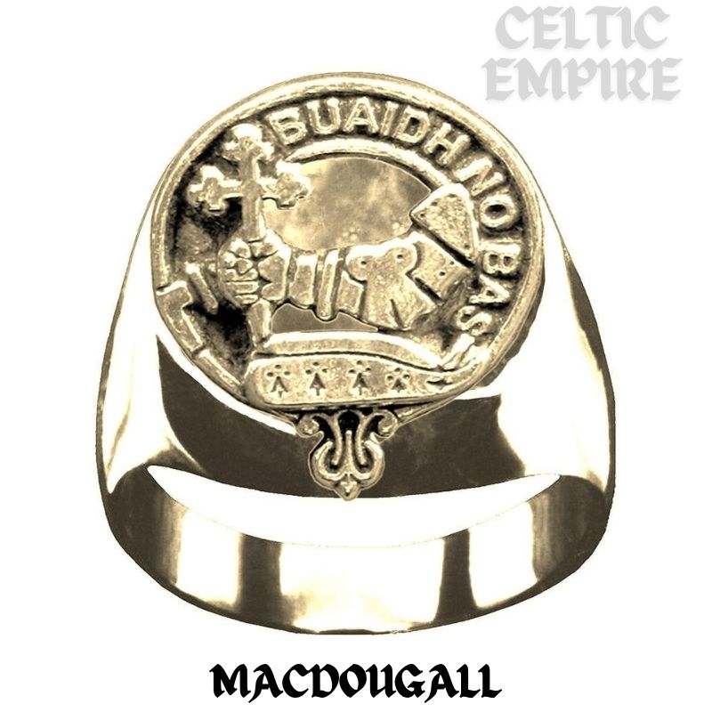 MacDougall Scottish Family Clan Crest Ring Sterling Silver and Karat Gold