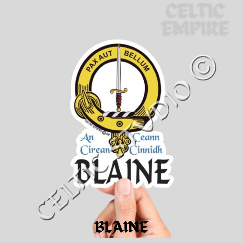 Blaine Family Clan Crest Decal | Custom Scottish Heritage Car & Laptop Stickers