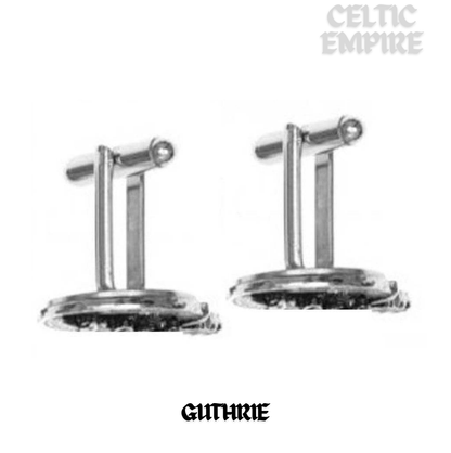 Guthrie Family Clan Crest Scottish Cufflinks; Pewter, Sterling Silver and Karat Gold