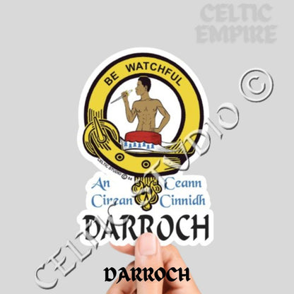 Darroch Family Clan Crest Decal | Custom Scottish Heritage Car & Laptop Stickers