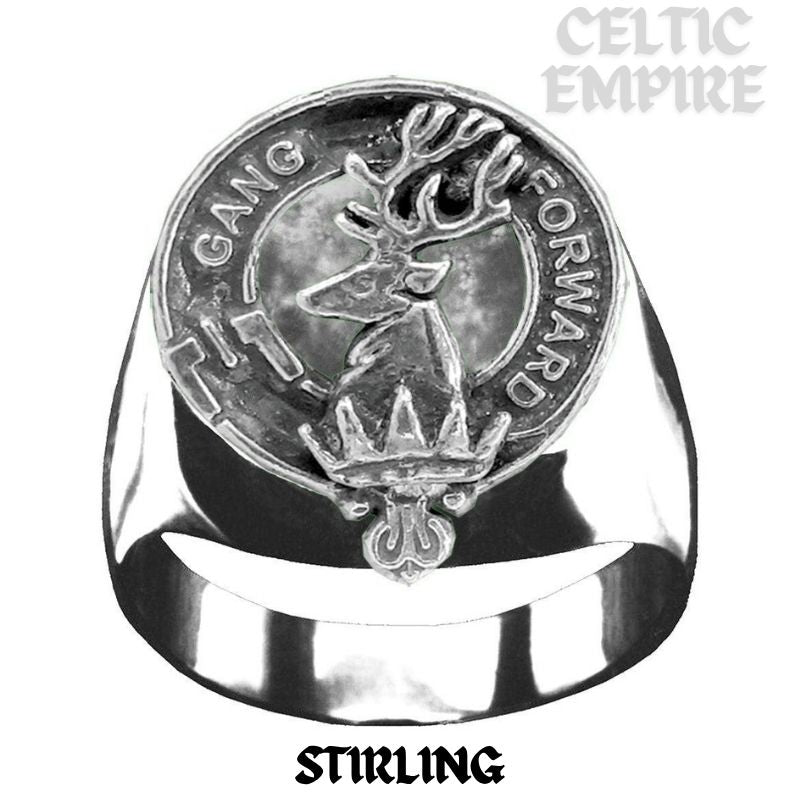Stirling Scottish Family Clan Crest Ring Sterling Silver and Karat Gold