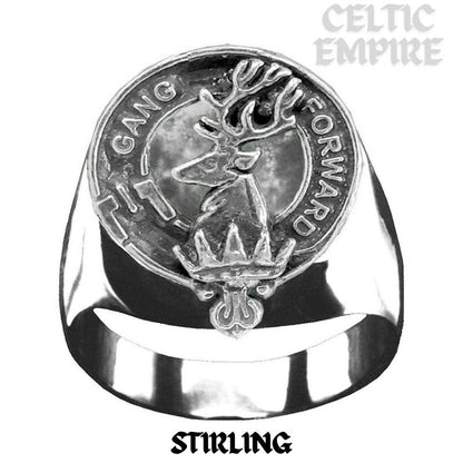 Stirling Scottish Family Clan Crest Ring Sterling Silver and Karat Gold