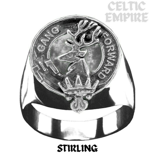 Stirling Scottish Family Clan Crest Ring Sterling Silver and Karat Gold