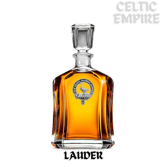 Lauder Family Clan Crest Badge Whiskey Decanter