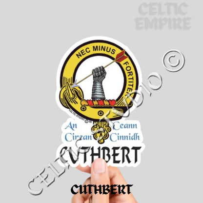 Cuthbert Family Clan Crest Decal | Custom Scottish Heritage Car & Laptop Stickers