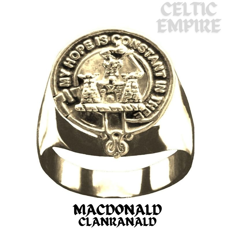 MacDonald Family Clanranald Scottish Family Clan Crest Ring Sterling Silver and Karat Gold